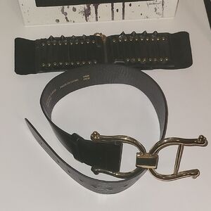 Topshop | Accessories | Topshop Black Belt With Gold Oval  display picture 1